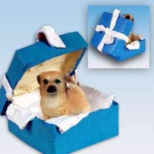  Tibetan Spaniel Blue Gift Box Dog Ornament