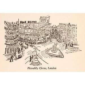  1935 Lithograph Janice Biala Piccadilly Circus London 