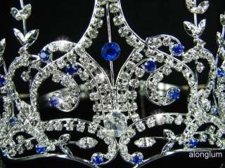   Blue Wedding Bridal Bridesmaid Prom Sparkling Swarovski Crystal Tiara