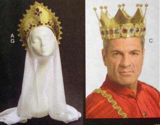 Adult HISTORIC CROWNS & a VEIL Sz XSm to XLg MEN & WOMEN Sewing 