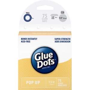  Glue Dots 1/2 Pop Up Dot Roll 75 Clear Dots (12296) Arts 