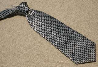 Thai Silk Necktie   Business   Gray Dark Blue Cross Tie  