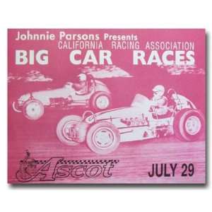  1964 Ascot Sprint Big Car Racing Program Poster Print 