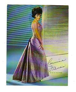 Connie Francis Vintage Signed MGM Records Promo Card  