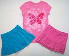 TCP Childrens Place Faded Glory 3Pc Skort Butterfly Shi