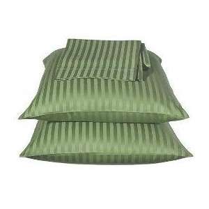 300TC 2 pairs (4pc) Stripe Sage King pillowcases 100% Egyptian Cotton 