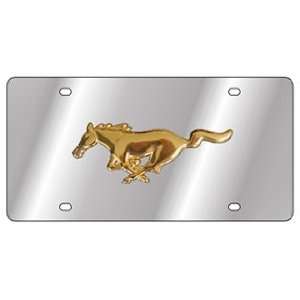 Mustang OEM   Gold   License Plate   Stainless Style