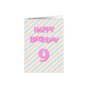  9`th Birthday For Girls Pink Pastels Card Toys & Games