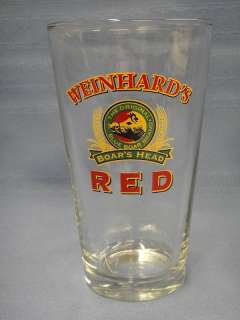 Weinhards Red Boars Head Beer Glass Blue Boar Brand  