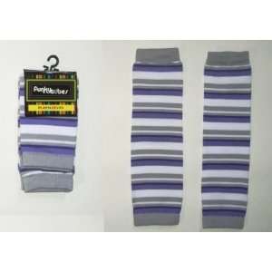  Baby Leg Warmers / Arm Warmers with Purple, White & Gray 