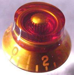 AMBER BELL KNOB FOR ELECTRIC GUITAR   PUSH ON TYPE  