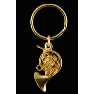  French Horn Key Chain   24k Gold Plated Musical 