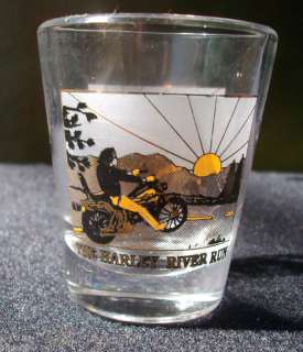 HARLEY DAVISON RIVER RUN SHOT GLASS MOTORCYCLE  