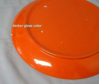 Large Bauer Los Angeles 17 inch Orange pottery chop plate California 