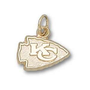 Kansas City Chiefs KC Arrow 3/8 Charm   14KT Gold Jewelry