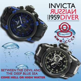 Invicta Mens Watch Russian Diver Quartz Chronograph Polyurethane 