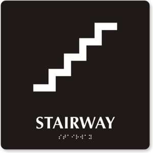  Stairway (Stairs Pictogram) TactileTouch Sign, 9 x 9 