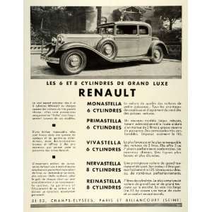 1931 Ad Renault French Motor Cars Models Monastella Primastella Paris 