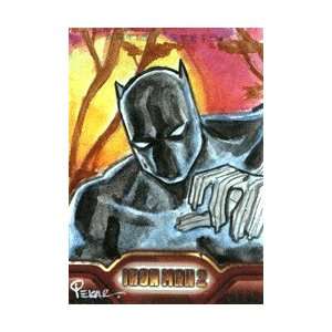  Iron Man 2   Color Sketch Card of Black Panther by Joe 