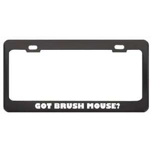 Got Brush Mouse? Animals Pets Black Metal License Plate Frame Holder 