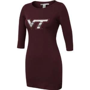    Virginia Tech Hokies Womens Maroon Fitted Dress