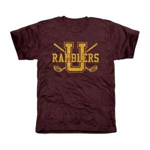 com Loyola Chicago Ramblers Crossed Sticks Tri Blend T Shirt   Maroon 