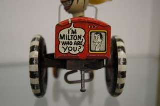 1950S MARX MILTON BERLE TIN CRAZY CAR IN BOX ORIGINAL NEAR MINT WIND 