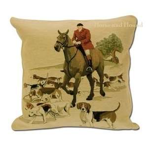  Walking the Hounds   Tapestry Foxhunting Pillow