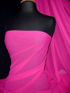 Cerise Pink SPOT Helenka Stretch SHEER Mesh Material / Fabric