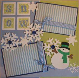 TWO 12X12 premade SNOW scrapbook pages  