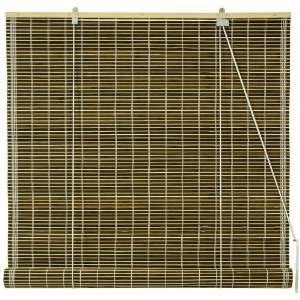  Burnt Bamboo Roll Up Blinds   Dark Olive  24W