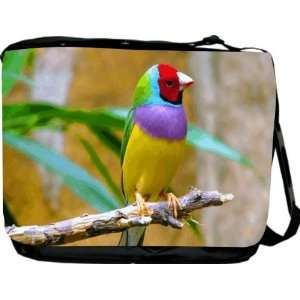 Multi Colored Bird on Branch Messenger Bag   Book Bag   School Bag 