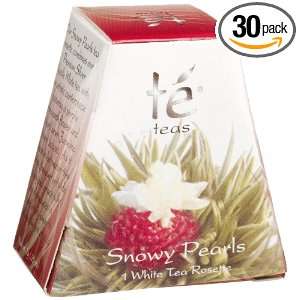 Te Teas Snowy Pearls, Single Serve Blossoming Tea, 0.25 Ounce Boxes 