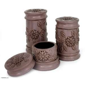  Ceramic boxes, Royal Lilac (set of 3)