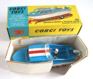 CORGI 104 DOLPHIN 20 CRUISER BOAT + TRAILER, 1965, MIB inc packing 