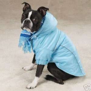  BLUE Dog Coat Snow Parka w/Knit Scarf SMALL Kitchen 