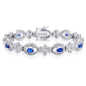  2.25ct Blue Spinel & Diamond Accented Designer Bracelet in 