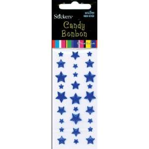  Candy Star Stickers Assorted Sizes 27/Pkg Blue   691778 