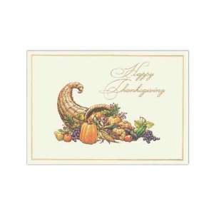  Horn of Plenty   Thanksgiving card with gold foil accents 