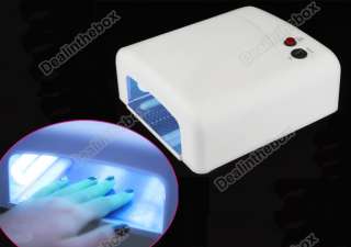New 36W UV GEL Nail Curing Lamp Dryer 9W Tube Bulb Light 220 240V With 