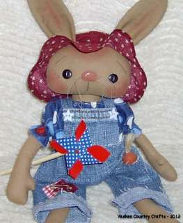 PriMitive Raggedy Bunny Rabbit ~ Americana Baby ~ Pinwheel ~ Memorial 