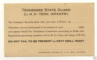 Tenn. State Guard 3rd Tenn. Inf came w/ Sgt Caldwell  