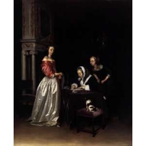   Made Oil Reproduction   Gerard ter Borch   32 x 40 inches   Curiosity
