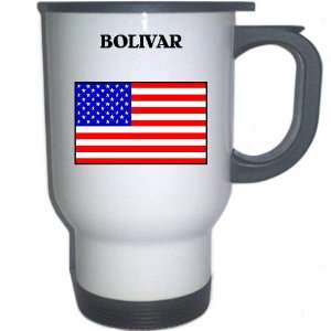  US Flag   Bolivar, Missouri (MO) White Stainless Steel Mug 