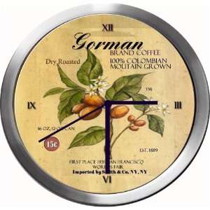  GORMAN 14 Inch Coffee Metal Clock Quartz Movement Kitchen 