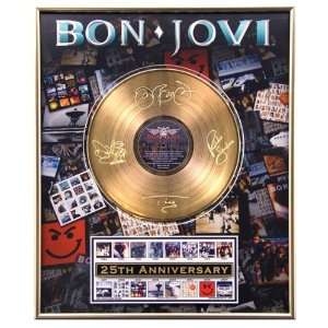  Bon Jovi 24 Kt Gold Record 25Th Anniversary Sports 