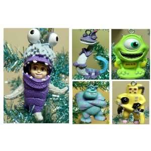  Monsters Inc. Set of Holiday Christmas Tree Ornaments Featuring Boo 
