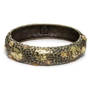 TAT2 Designs Pavia Hammered Antique Brass Bangle with Antique Gold 