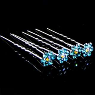 ADDL Item  4 bridal flower rhinestone crystal Hair Pin 
