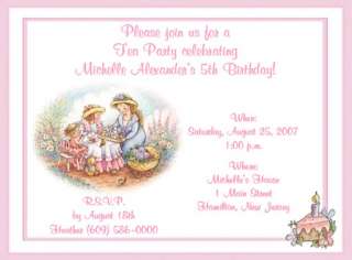 design 1 little girl tea party invitation size 5 5 x 4 25 quantity 10 